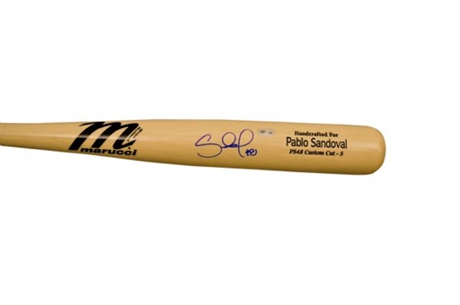 Pablo Sandoval Signed Bat Ins. Handcrafted For Pablo Sandoval PS48 Custom Cut (MLB AUTH)